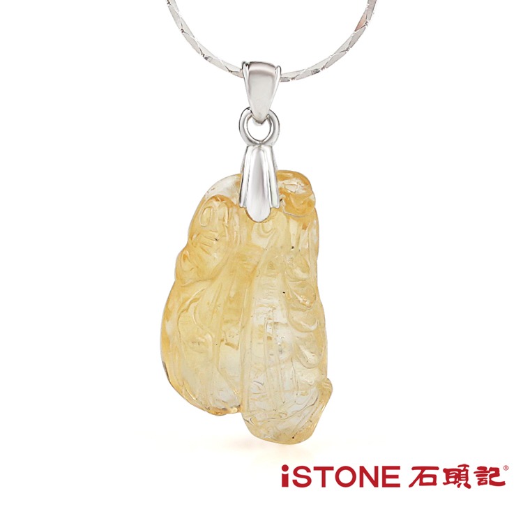 石頭記-天然黃水晶項鍊-財源廣進(B)◉20D012